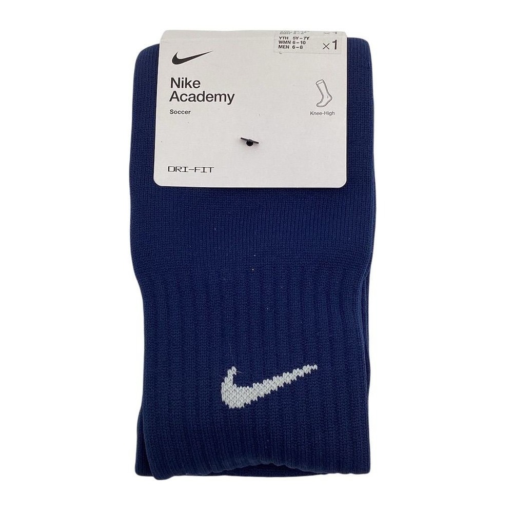 Nike‎ Academy Soccer Socks Blue Knee-High Cushioned Unisex M size one pair